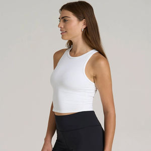 Débardeur dos nageur côtelé doux pour femme, col ras du cou, pour la course, l'entraînement et la gym - Product Image 3