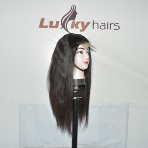 Raw Bone Indian Straight Natural Wave Human Hair HD <b>Lace</b> <b>Frontal</b> <b>Wig</b> Glueless Preplucked Single Donor Unprocessed Remy - Product Image 4