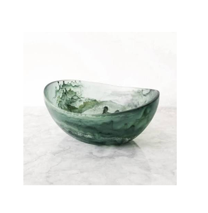 Tazón de resina epoxi y mesa de comedor decorativa con logotipo personalizado naranja, tallado a mano para servir comida en fiestas. - Product Image 2