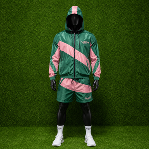 Ensemble de survêtement en nylon pour hommes, veste coupe-vent à capuche et short, vêtements de sport, vente en gros personnalisée, OEM ODM - Product Image 2