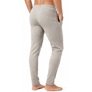 <b>Mens</b> Slim Fit Waffle Knit <b>Trousers</b> Casual Textured Jogger Pants <b>Elastic</b> Waist Drawstring Comfortable Custom Sportswear Bottoms - Product Image 6