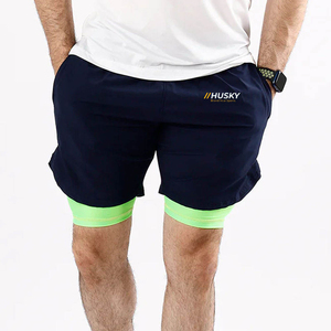 Unisex Nylon Spandex Compression <b>Shorts</b> High Elastic Waist Hidden Pocket Custom Logo Solid Quick Dry Lightweight Breathable <b>Knee</b> - Product Image 1
