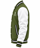 Blouson universitaire homme tendance 2026, personnalisé, style baseball, avec manches en cuir, pour l'hiver