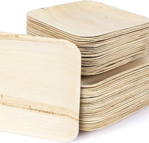 Assiette rectangulaire en feuille de palmier gravée, texture naturelle premium, vaisselle jetable compostable et écologique pour événements de restauration - Product Image 3