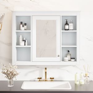Modern 35 X 27.5 Wall Mounted Medicine Cabinet with Mirror Bathroom Storage Shelves - Product Image 2