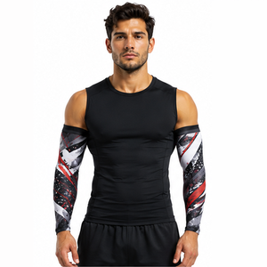 Mangas de compresión personalizadas para hombre, transpirables, elásticas, para deportes, correr, ciclismo, entrenamiento físico, protección y soporte atlético. - Product Image 5