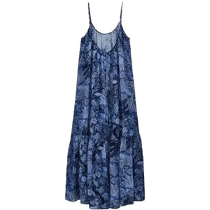 Robe longue en mousseline asymétrique à col en V pour femme, bretelles spaghetti, style bohème, coupe ample, lavable, respirante, décontractée pour l'été - Product Image 2