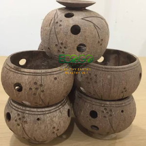 Maceta Hecha a Mano con Cáscara de Coco |   Maceta de Flores Natural para Suculentas, Hierbas y Decoración de Jardín Interior y Exterior |   Eco2go Vietnam - Product Image 6