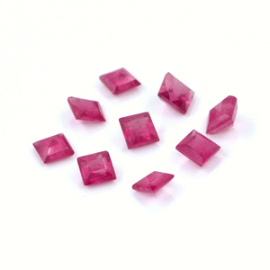 Rubis naturels de Bangkok, carrés calibrés de 3,5 mm, pierres précieuses de rubis naturelles facettées, prêtes à l'emploi pour la création de bijoux - Product Image 4