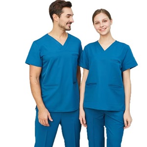 Blouse médicale unisexe élégante, confortable et écologique à manches courtes pour l'hiver, couleur unie, durable - Product Image 3