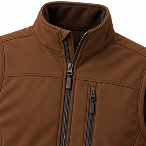 Chaleco Deportivo para Exteriores, Forrado de Forro Polar, Cuello Alto, Ropa de Trabajo Cálida, Chaleco Softshell con Logotipo Personalizado para Hombre - Product Image 4