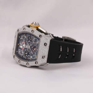 Elegante Reloj de Diamantes Cultivados en Laboratorio Estilo Hip Hop Personalizado para Hombre, Claridad VVS, Acero Inoxidable, Correa de Goma, Cristal Analógico - Product Image 2