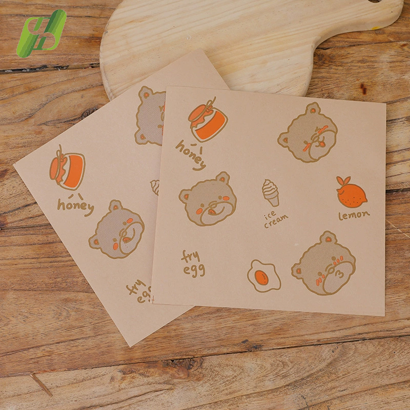 Greaseproof Food Packaging Paper Custom Logo Wrapping Paper for Sandwich Deli Burger and Fast Food Service