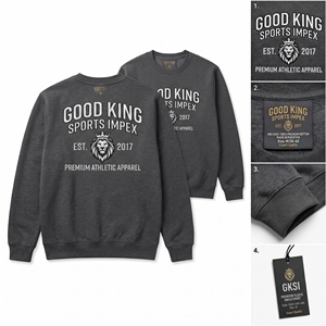 เสื้อสเวตเชิ้ตคอกลมผ้าฝ้ายพรีเมียม 400 กรัม สำหรับผู้ชาย แบบหนา ปักลายกราฟิก สตรีทแวร์ ผลิตตามแบบ OEM - Product Image 4