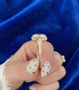 Anillo de Oro Amarillo de 14K con Diamantes Cultivados en Laboratorio, Corte Cojín, 55 Piedras, Certificado por IGI, Joyería Fina Étnica, para Boda, Compromiso o Fiesta - Product Image 3