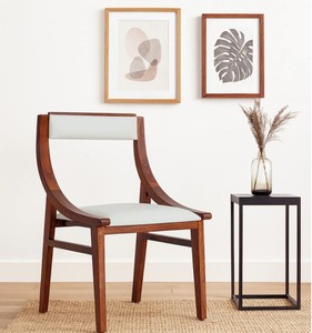 Modern Solid Wood <b>Dining</b> <b>Chair</b> Upholstered Faux Leather Seat Back Midcentury Design for Home <b>Dining</b> Use - Product Image 1