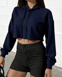 <b>Women's</b> Eco-Friendly Winter Oversized Solid Polyester/Cotton <b>Fleece</b> Long Sleeve Pullover Hoodie Sweatshirt Front Pocket - Product Image 2