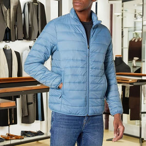 Chaqueta acolchada de invierno de estilo callejero para hombre, forro polar resistente al agua, poliéster, cierre de cremallera ligero para actividades al aire libre - Product Image 1