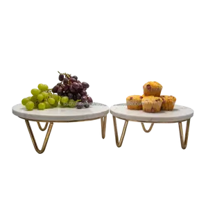 Support et plateau à gâteau en marbre blanc doré en forme de bois de cerf de qualité supérieure pour les pâtisseries de fête de mariage et la décoration intérieure - Product Image 3