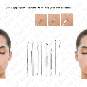 Ensemble d'outils de soin du visage en acier inoxydable 5 pièces – Extracteur de points noirs, d'imperfections et de comédons avec étui en cuir - Product Image 2
