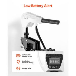 Motor Eléctrico de Arrastre de 12V y 55 Libras de Empuje, 8 Velocidades, Montado en el Espejo de Popa, para Embarcaciones, con Indicador de Batería - Product Image 5