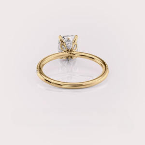 Anillo de Diamante Cultivado en Laboratorio con Corte Cojín OEM, Oro Rosa/Blanco/Amarillo de 14K, Certificado IGI, Chapado en Rodio, Incrustación Clásica con Garras, Joyería Fina - Product Image 4