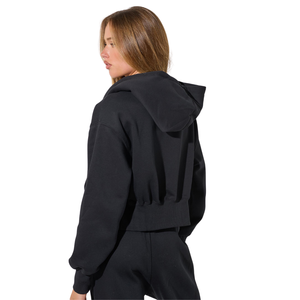 Sudadera con capucha y cremallera completa personalizada para mujer, forro polar, estilo casual urbano, fabricante y proveedor de ropa OEM personalizada - Product Image 2