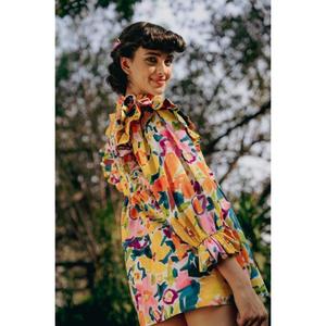 Robe mi-longue sans manches en viscose 100 % coton, faite à la main, pour femme, style A-line, rose, haute qualité, vente en gros - Product Image 5