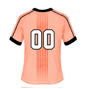 Peach <b>Black</b> <b>Rugby</b> Set <b>Short</b> Sleeve Crew Neck Jersey with Matching <b>Shorts</b> Breathable Team Training Performance Sports Uniform Kit - Product Image 4