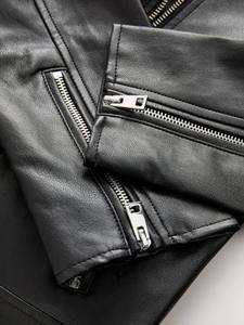 Veste unisexe en cuir PU noir, style motard, imperméable, écologique, coupe-vent, respirante, à manches longues, avec fermeture éclair, streetwear, pour l'hiver - Product Image 2