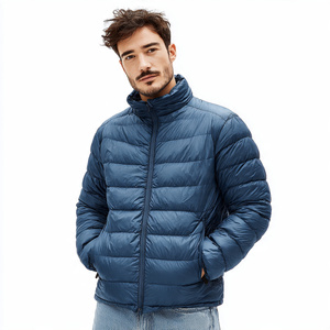 Veste matelassée imperméable pour homme, col montant, fermeture éclair, manteau matelassé, vêtements d'extérieur pour homme, vestes matelassées chaudes pour homme - Product Image 1