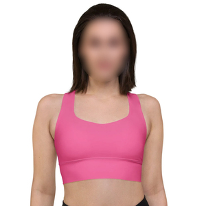Servicio OEM, Color Rosa, Buena Calidad, Tela Suave Elástica, Logotipo Personalizado, Sujetador Deportivo de Compresión para Mujer - Product Image 1