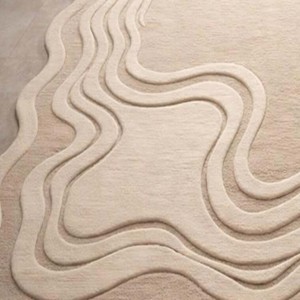Modern Abstract Area Rug Hand Tufted Large Living Room Carpet Neutral <b>Floor</b> Rug Soft Plush Bedroom Home Decor Stylish Carpet - Product Image 3