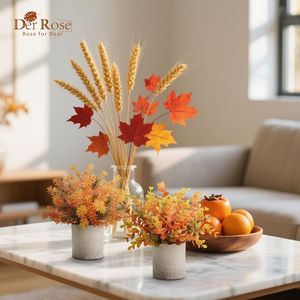 Set di 3 Piante Artificiali in Vaso di Eucalipto per Decorazioni Autunnali, Casa, Ufficio, Scrivania, Stile Rustico - Product Image 2