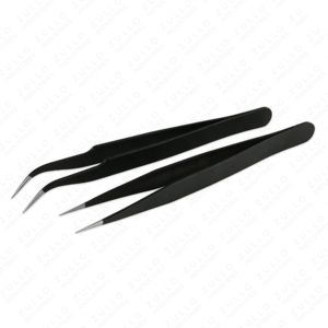ZULLO INDUSTRIES 2 Piece Eyelash Extension Tweezers Set Powder Coated Stainless Steel Isolation Lash <b>Tools</b> Custom Color - Product Image 5