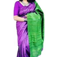 Magnifique sari en soie Tussar tissé à la main, biologique, pour filles, mariages, festivals, bureau et célébrations culturelles