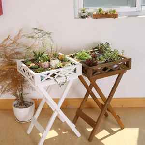 Seau en bois rustique avec bord festonné, pots de rangement décoratifs, conteneurs de jardin vintage style ferme, lot de trois - Product Image 5