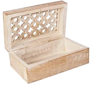 Hand carved Lattice Wooden Storage <b>Box</b> For Jewelry <b>Keepsakes</b> & Vanity Storage <b>Box</b> Artisan Wood Engraved <b>Box</b> For Wedding Gifting - Product Image 1