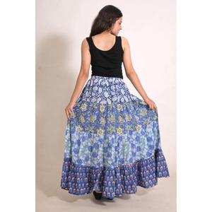 Cotton Printed Patchwork Long Skirt <b>Boho</b> Handmade Women's Maxi Skirt Ethnic Fashion Clothing - Product Image 5