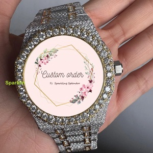 Montre automatique mécanique 41 mm avec diamants Moissanite pour hommes et femmes, style Iced Out D VVS, analogique, cadeau idéal pour les fans de Hip Hop et rappeurs - Product Image 1