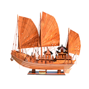 Modèle de bateau en bois artisanal Halong Dragon, bateau traditionnel vietnamien en bois, décoration nautique pour la maison, 170Lx48Wx145H cm - Product Image 1