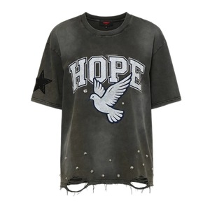 Camisetas de algodón grueso con cuello redondo, estilo urbano, vintage, con gráficos, hombros caídos, personalizadas y con efecto desgastado para hombre - Product Image 2