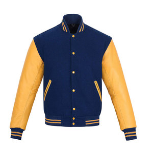 Blouson Bomber Respirant pour Homme OEM avec Broderie Chenille et Manches en Cuir – Veste de Basketball Tendance Personnalisée pour Équipe Américaine OEM - Product Image 2
