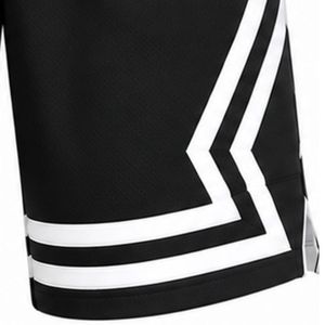 <b>Men</b> Customized Black Basketball <b>Shorts</b> with <b>White</b> Geometric Side Panels Breathable Mesh Athletic Training Gym Sports <b>Shorts</b> - Product Image 4