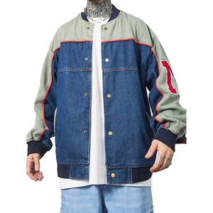Veste en jean patchwork décontractée pour hommes OEM dernière conception Collection hiver chaud Technique délavée - Product Image 2