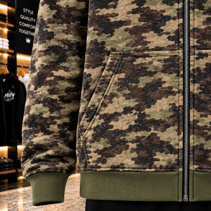 Nouveau Hoodie Zippé Premium 2026 en Gros avec Logo Sérigraphié, Hoodie Camouflage Oversize Décontracté pour Hommes - Product Image 4