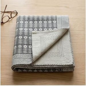 Hand Block Printed Cotton Sanganer Kantha Queen Size <b>Throw</b> <b>Large</b> Width Handmade Indian Quilt Traditional Bedding Bedroom Textile - Product Image 6