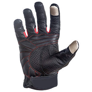 WARPRO INDUSTRY Full Finger Leather Racing <b>Gloves</b> <b>Touchscreen</b> Function Hook Loop Closure MOTOCROSS Use Unisex Black Red - Product Image 4