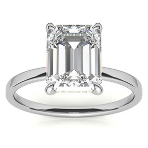 Anillo de compromiso de oro macizo de 18 quilates con diamante de laboratorio de corte elegante y moderno, esmeralda pequeña/diamante de laboratorio de corte radiante para mujer - Product Image 1