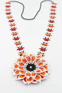 Collier Bohème en Perles de Graines Motif Tournesol, Bijoux Mexicains Perlés pour Anniversaire, Mariage, Tenue de Fête, Noël - Product Image 5